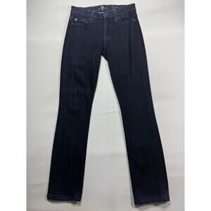 7 For All Mankind Women's Kimmie Straight Leg Blue Denim Jeans - Size 26 (26x29)